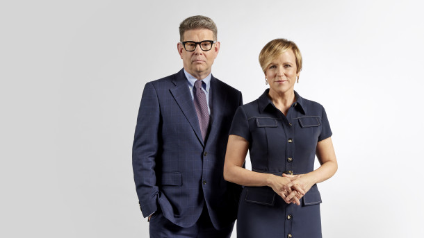 John Campbell and Hilary Barry TVNZ 1 1 News Your Vote 2020 Election Night Special